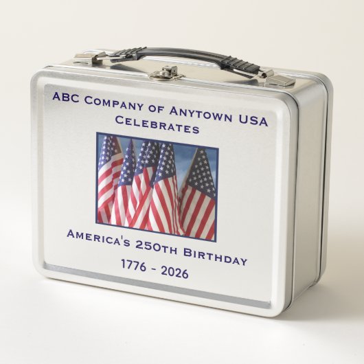 アメリカ国旗250周年記念 メタルランチボックス (正面)