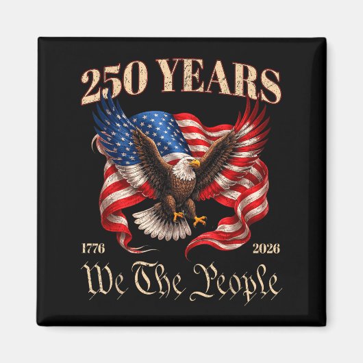 アメリカ国旗250周年記念 250年 4th+of マグネット (正面)