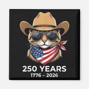 アメリカ国旗250周年記念USAシャツ猫7月4日 マグネット