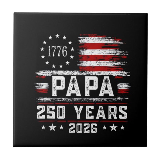 アメリカ国旗250周年7月4日パパ タイル (正面)