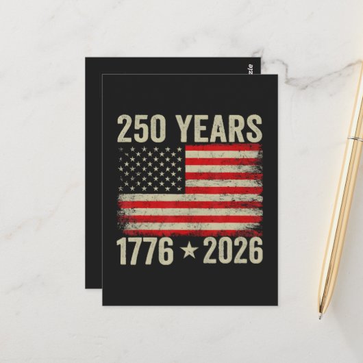 アメリカ国旗250周年 1776-2026 ポストカード (正面/裏面インサイチュ)