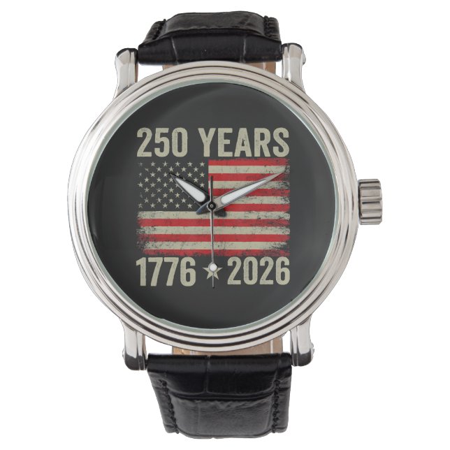 アメリカ国旗250周年 1776-2026 腕時計 (正面)