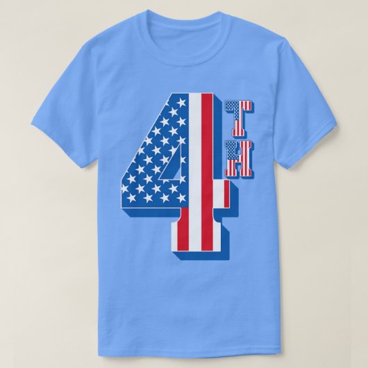 アメリカ国旗4文字 Tシャツ (デザイン正面)