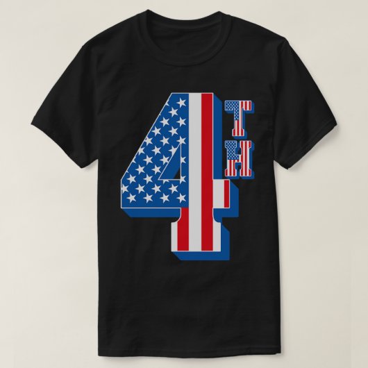 アメリカ国旗4文字 Tシャツ (デザイン正面)