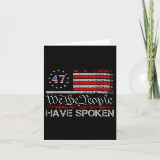 アメリカ国旗47我々国民はトランプを持っ話ている2 カード (正面)