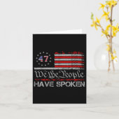 アメリカ国旗47我々国民はトランプを持っ話ている2 カード (黄色い花)