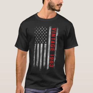 アメリカ国旗60歳ヴィンテージ1963 60誕生 Tシャツ