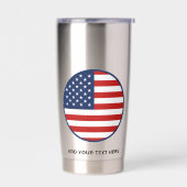 アメリカ国旗7カスタム月4日 保温保冷タンブラー (左面)