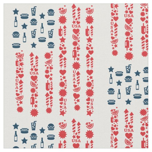 アメリカ国旗7月4日ピクニック ファブリック (クローズアップ)
