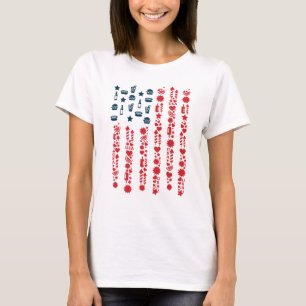 アメリカ国旗7月4日ピクニック Tシャツ