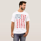 アメリカ国旗7月4日ピクニック Tシャツ (正面フル)