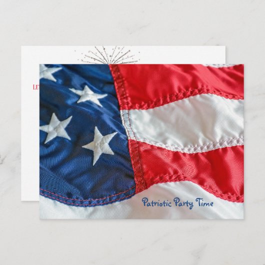 アメリカ国旗7月4日 ポストカード (正面/裏面)