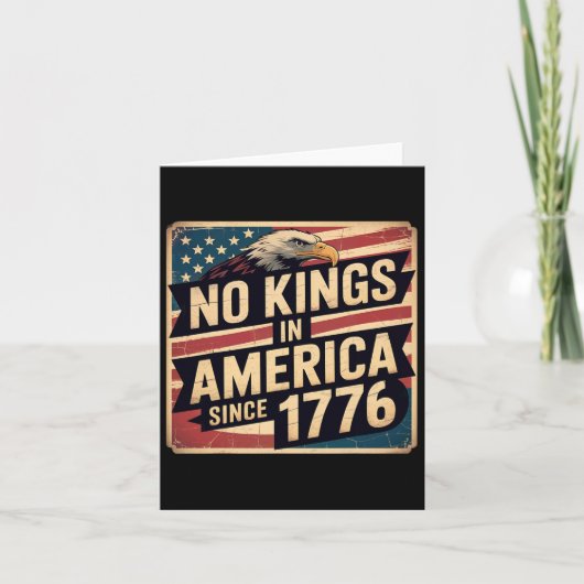 アメリカ国旗7月4日Decor No Kings In America Si カード (正面)