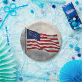 アメリカ国旗7"ラウンド紙プレート ペーパープレート (パーティー)