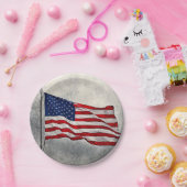 アメリカ国旗7"ラウンド紙プレート ペーパープレート (パーティー)