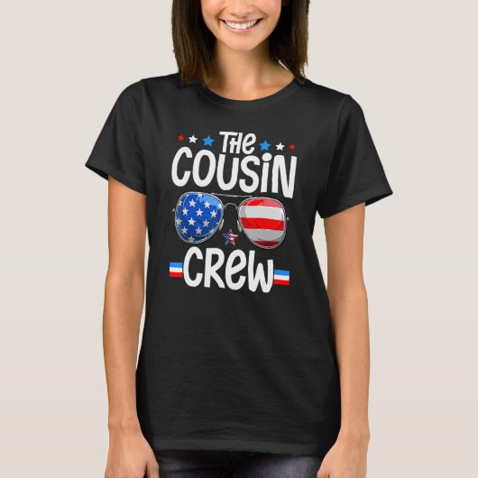 アメリカ国旗 いとこ ファミリー 7月4日 Tシャツ (正面)