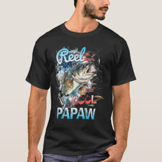 アメリカ国旗 おもしろ おじ 釣り好き メンズTシャツ Tシャツ
