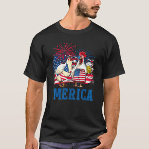 アメリカ国旗 にわとり 花火 愛国心 7月4日 1 Tシャツ