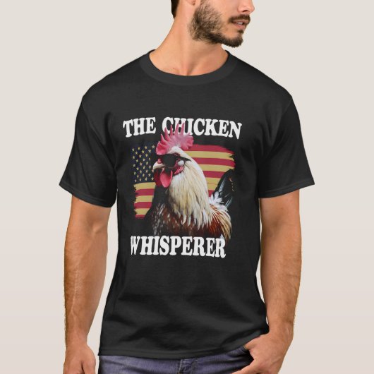 アメリカ国旗 にわとり 農家 ギフト 鶏のささやき人 Tシャツ (正面)
