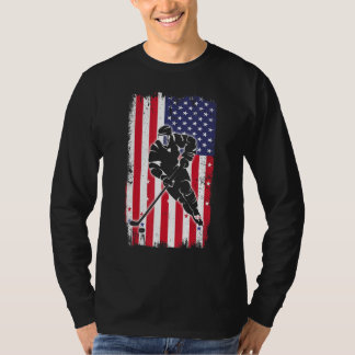 アメリカ国旗 アイスホッケー USA フラッグ パトリオット Tシャツ