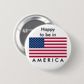 アメリカ国旗、アメリカに幸せ 缶バッジ (正面&裏面)