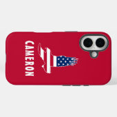 アメリカ国旗 アメリカのワシ アメリカ 7月4日 名前 Case-Mate iPhoneケース (裏面 (横))