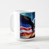 アメリカ国旗 アメリカンイーグル TRUMP 2024 コーヒーマグカップ (正面左)