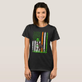 アメリカ国旗 アメリカン・ピット・ブル・テリア 面白い犬 Tシャツ (正面フル)