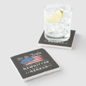 アメリカ国旗 アメリカ合衆国憲法を再読する必要がある ストーンコースター (横)
