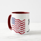アメリカ国旗 – アメリカ製!-ディストレスト マグカップ (正面左)