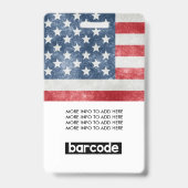 アメリカ国旗 アメリカ カスタム 社員 写真 名前 バッジ (裏面)