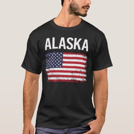 アメリカ国旗 アラスカ Tシャツ (正面)