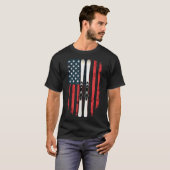 アメリカ国旗 アルペンスキー スキーヤー _6 Tシャツ (正面フル)