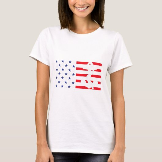 アメリカ国旗 アンカーTシャツ 愛国 軍事 7月 Tシャツ (正面)