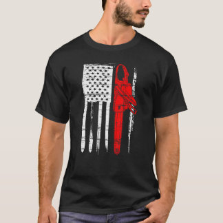 アメリカ国旗 アーボリスト チェーンソー 木こり 林業 Tシャツ