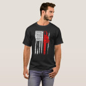 アメリカ国旗 アーボリスト チェーンソー 木こり 林業 Tシャツ (正面フル)