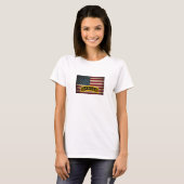 アメリカ国旗 - アーミーレンジャー学校 Tシャツ (正面フル)