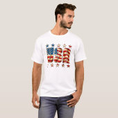 アメリカ国旗 インディペンデンスデー 7月4日 Tシャツ (正面フル)