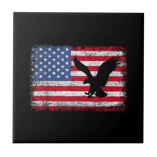アメリカ国旗 イーグル USA タイル (正面)