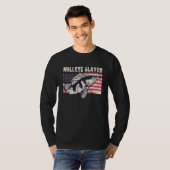 アメリカ国旗 ウォレイ殺し屋 アウトドアマン 釣り人 Tシャツ (正面フル)