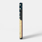 アメリカ国旗 エイジド ディストressed iPhoneケース (左側面)