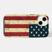 アメリカ国旗 エイジド ディストressed iPhoneケース (裏面横)