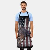 アメリカ国旗 エプロン (着用した状態)