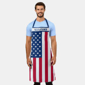 アメリカ国旗 エプロン (着用した状態)
