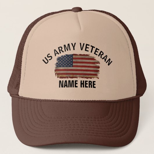 アメリカ国旗 オーダーメイド アメリカ退役軍人用 キャップ (正面)