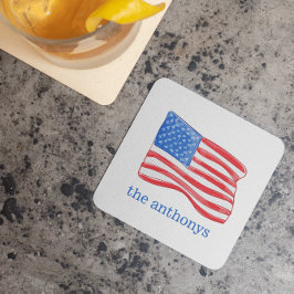 アメリカ国旗 オーダーメイド スクエアペーパーコースター