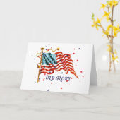 アメリカ国旗、オールド・グローリー カード (黄色い花)