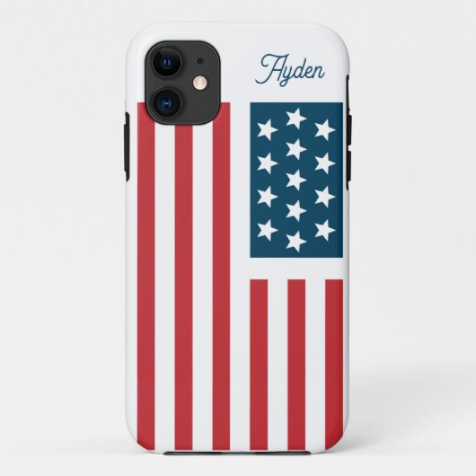 アメリカ国旗 カスタマイズ可能 Case-Mate iPhoneケース (裏面)
