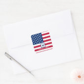 アメリカ国旗 カスタマイズ モノグラム 7月4日 スクエアシール (封筒)