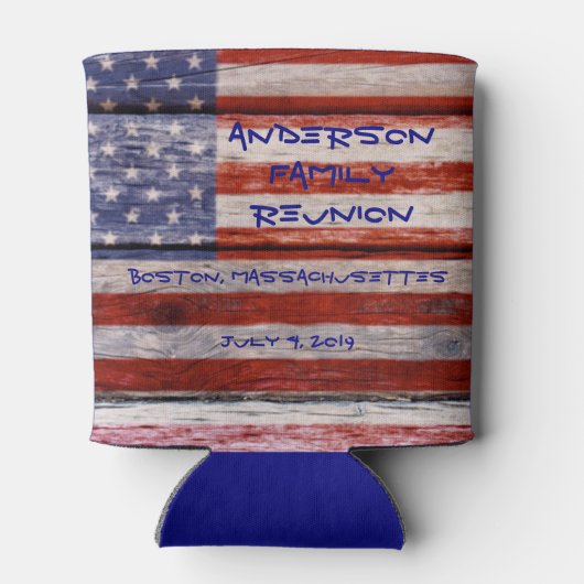 アメリカ国旗、カスタム懇親会 缶クーラー (裏面)